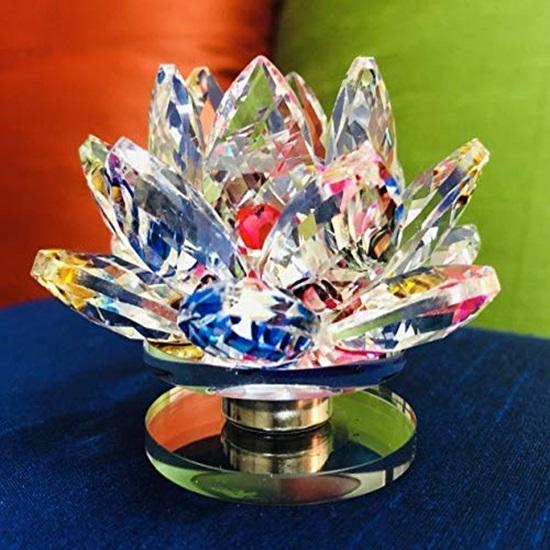 Home Decor Items Positive Energy Fengshui Crystal Lotus Flower