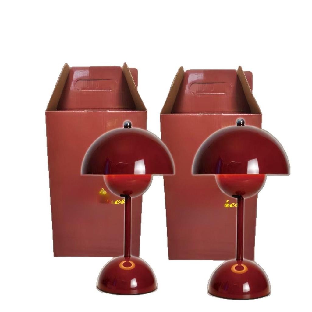 Maroon Bedside Wedding Lamps - Bridal Chamber Pair for Newlyweds, Dowry Gift