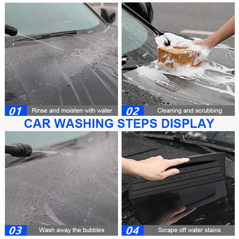 SEAMETAL Silicone Car Wash Wiper Blade Car Glass Window Washing Tools Scraper Window Mirror Cleaning Windshield