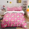 Pink Background With Yellow Butterflies Print Bedding Set 1 Duvet Cover 2 Pillowcases For Adult Children Luxury Gift Full Size