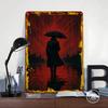 Red Rain Mystery Man Poster Customized Wall Art Vintage Metal Signs Retro Tin Plaque for Man Cave Apartment Decoration Room Home