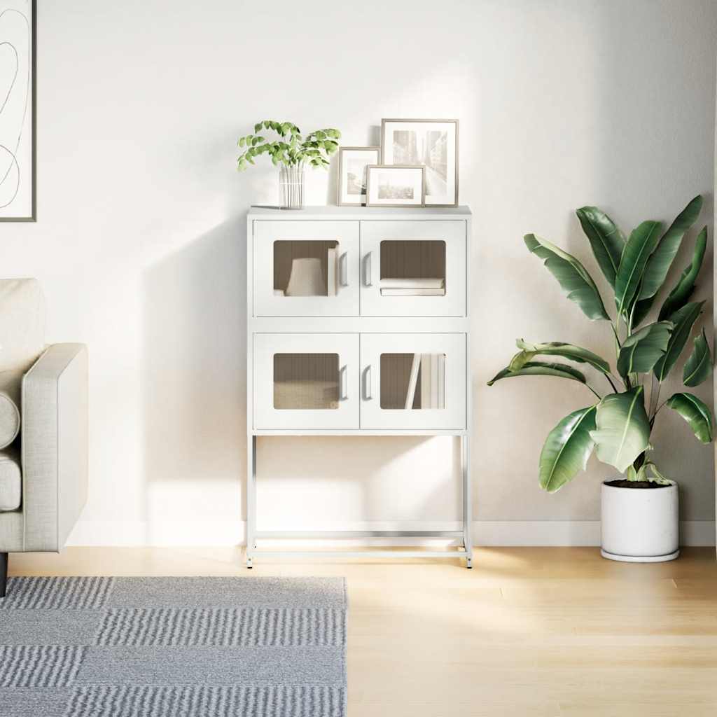 Komoda Biała 68X39X107 Cm Stal