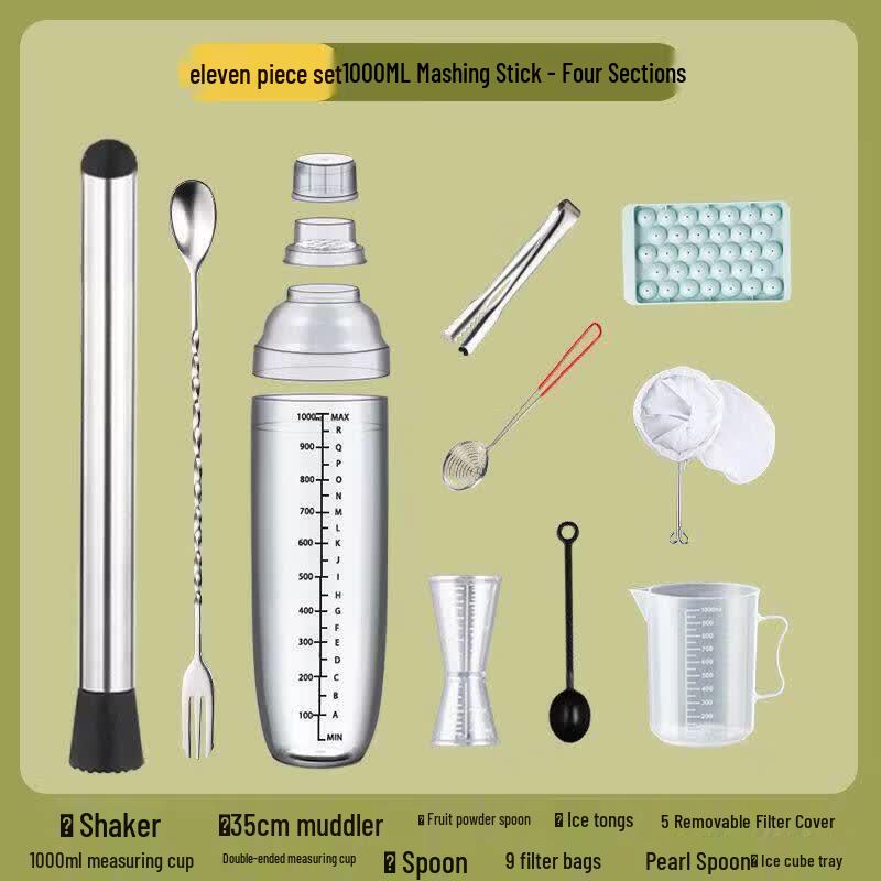 ZISIZ Food-Grade Four-Section Drink Shaker Cup