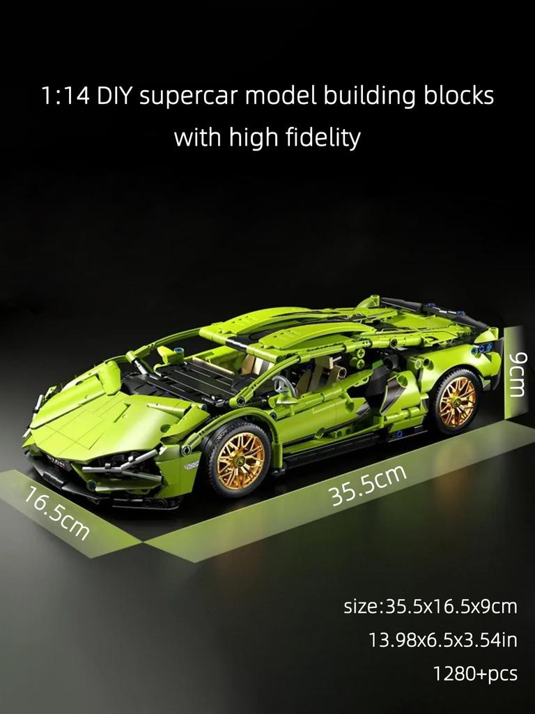 1:14 racing building block assembly toys, over 1,000 building block particle sports car models, holiday gift decoration toys