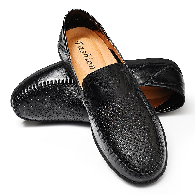 Модные повседневные мужские мокасины Slip on Formal Men Moccasins Итальянские черные — фото 6