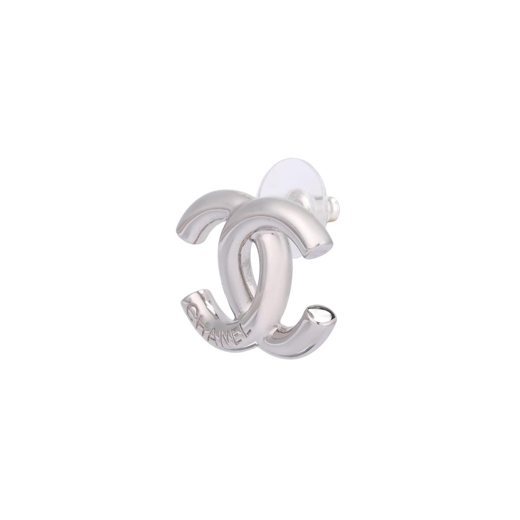 CHANEL Stud Earrings Unisex Silver AB-25P-124