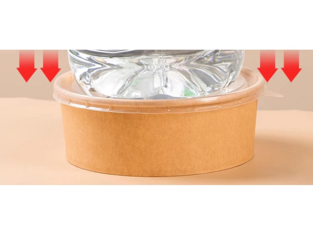 Kraft Paper Disposable Bowl - Ideal for Rice, Salad, Lunch, Takeout, Fast Food, and Fruit.