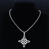 Acciaio Inossidabile Stregoneria Nodo Irlandese della Strega Collana Catena Uomo/Donna Colore Argento Collane Wicca Gioielli da Strega nudo de bruja