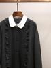 Spring Gray Color Block Ruffle Patchwork Dress for Women