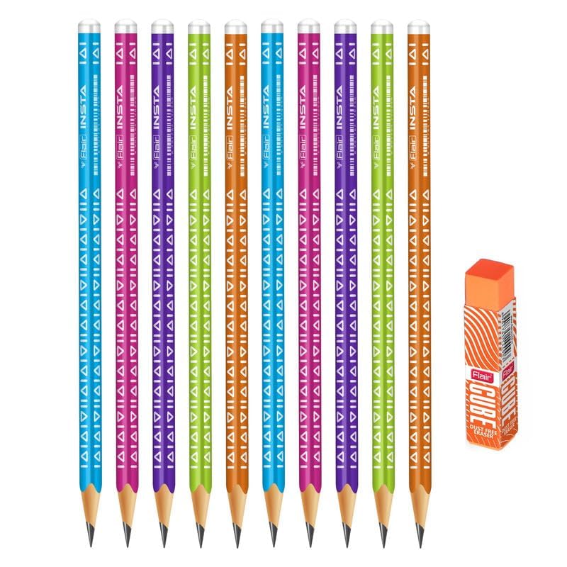Flair Kreative Serie Aero Bleistift Smart Kit Packung mit 1 Mit 2B Neon Bleistiften Radiergummi Spitzer Für Schule Kunst Und Schreiben