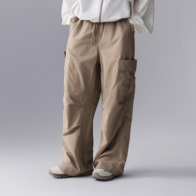 Li-Ning CF Series Playful Solid Color Elastic Waist Straight Leg Knitted Sports Pants Women Pants Stone-Lotus-Brown AYKU624-2