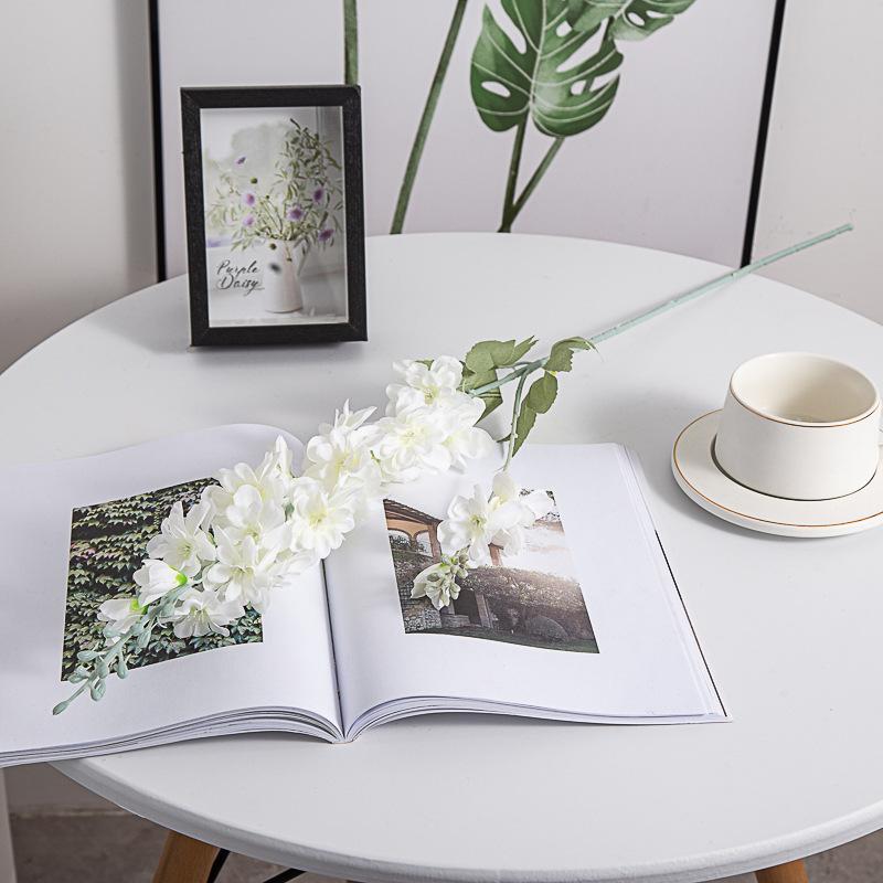 Artificial Flowers Delphinium Flower Branch Fake Leaf for Wedding Decoration Outdoor DIY forHome Decorative Hyacinth Silk Flower