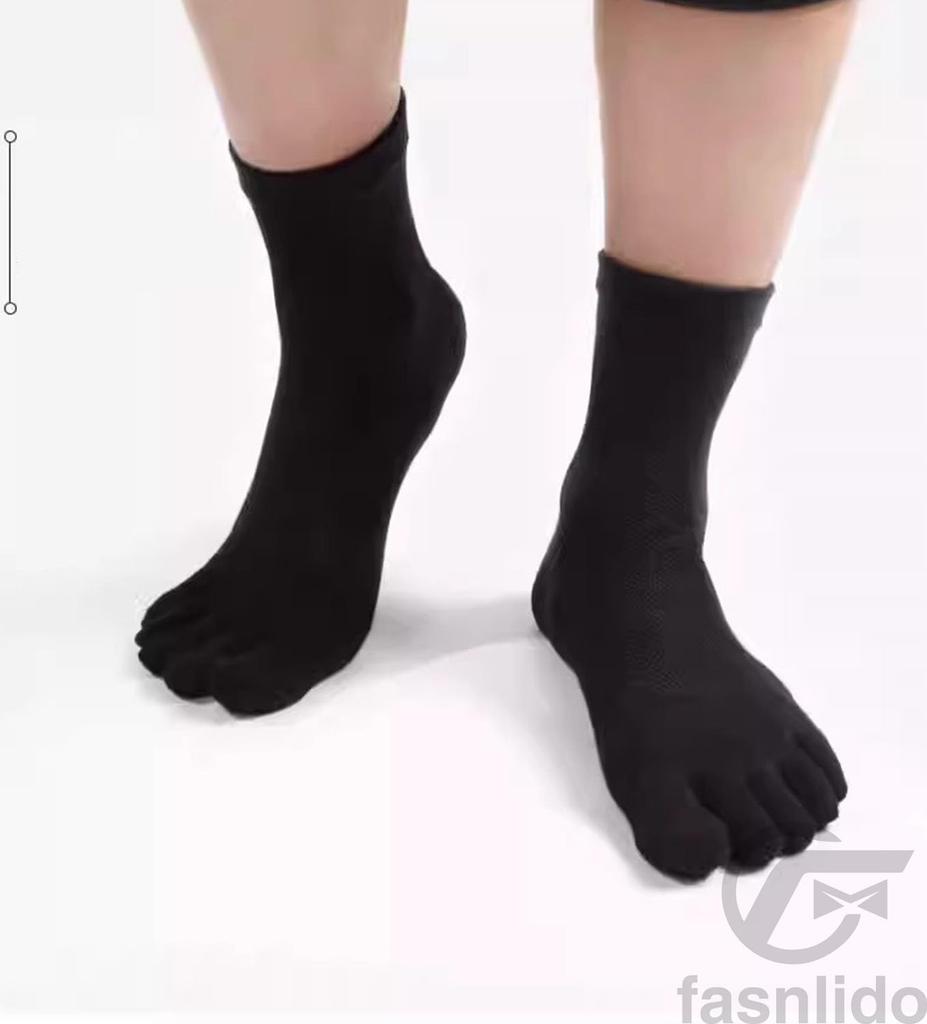F fasnlido Stylish for and Fall Men's Five-Toe Socks, 3-Pair Set, Long-Lasting, Business-Friendly, Cotton, Moisture-Wicking, Quick-Drying, Breathable,