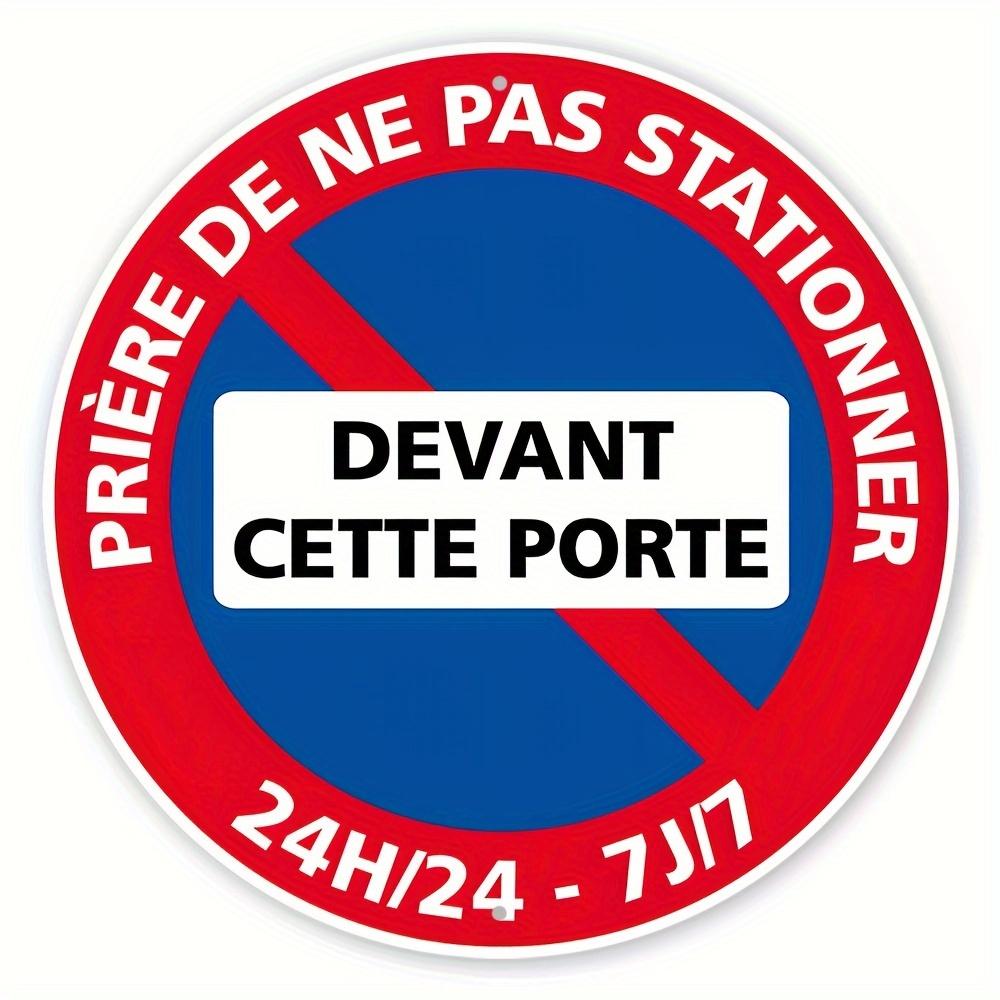 

1 шт. 2d плоский классический французский знак «Не парковаться перед этой дверью» - круглый деревянный знак - 20 см уведомление о запрете парковки, подвесной, многоцелевой, устойчивый к погодным условиям 20cm*20cm