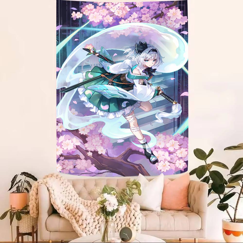 XXL Fashion Hot Popular Touhou Project Tapestry Anime Surrounding Bedroom Study Home TapestryRoom Dormitory Game Room Decoration