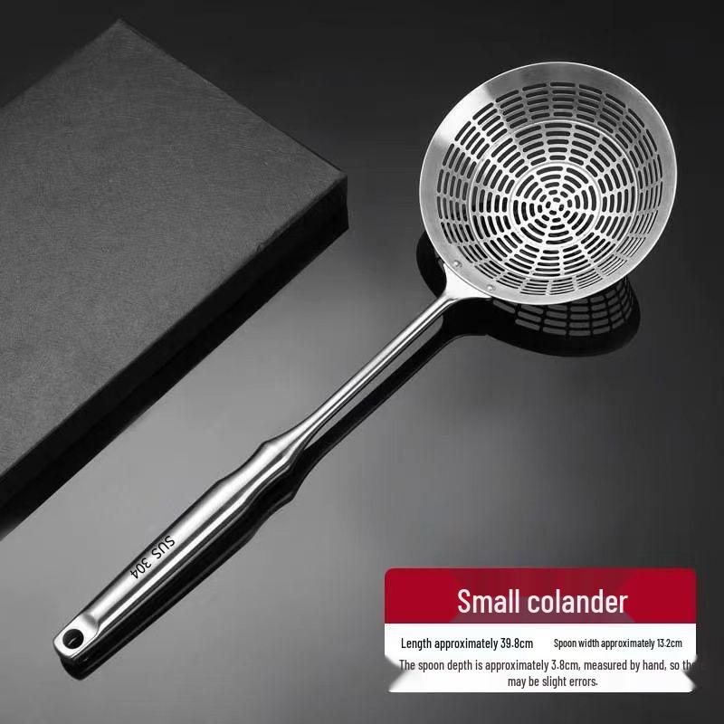 Extra Thick 304 Stainless Steel Slotted Spoon for Dumplings - Kitchen & Commercial Use