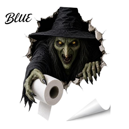 Waterproof PVC Restroom Sticker Halloween Crack Toilet Ghost Murals Spooky Tank Lid Horror 3D Broken Wall Zombie Realistic Art