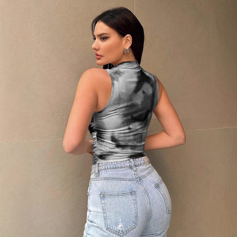 Damen Cool Street Style Bedrucktes Mesh West Top