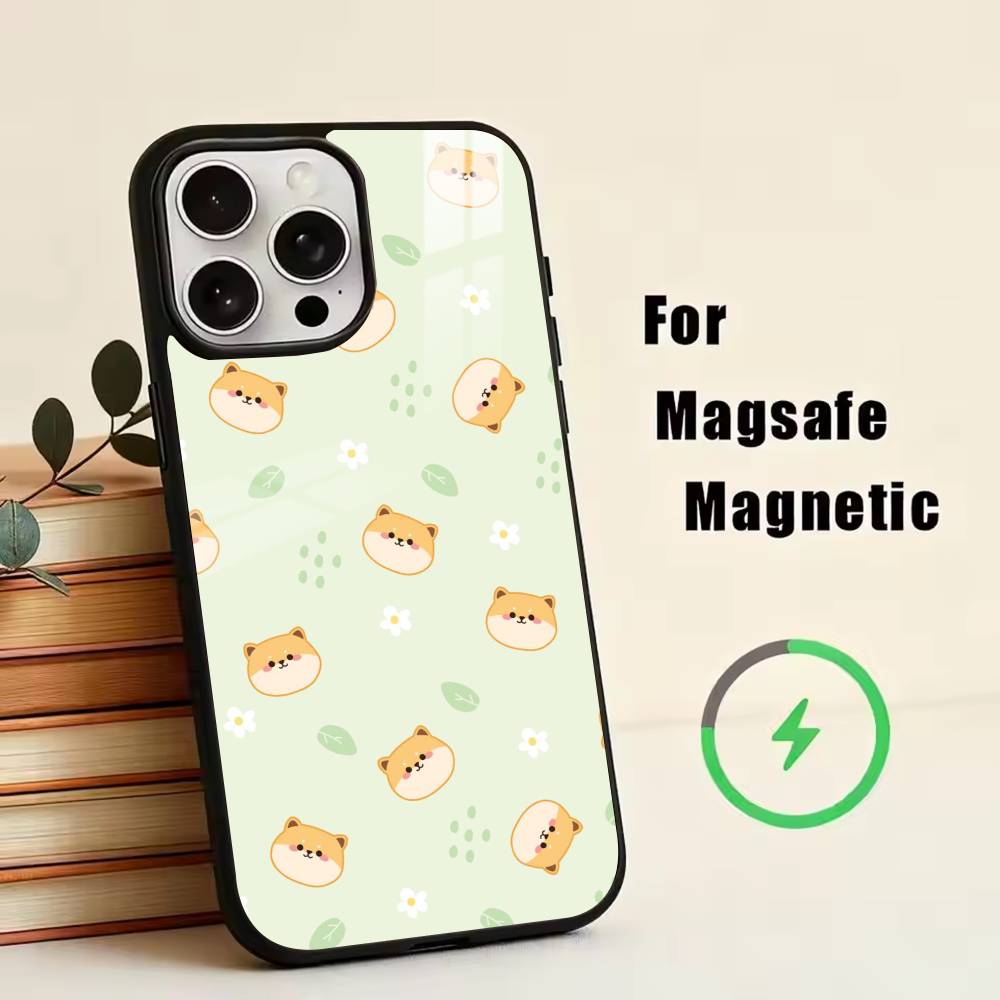 Cute Dog Shiba Inu  Phone Case For iPhone17,16,15,14,13,12,11 Plus,Pro Magnetic For Magsafe Wireless Charging