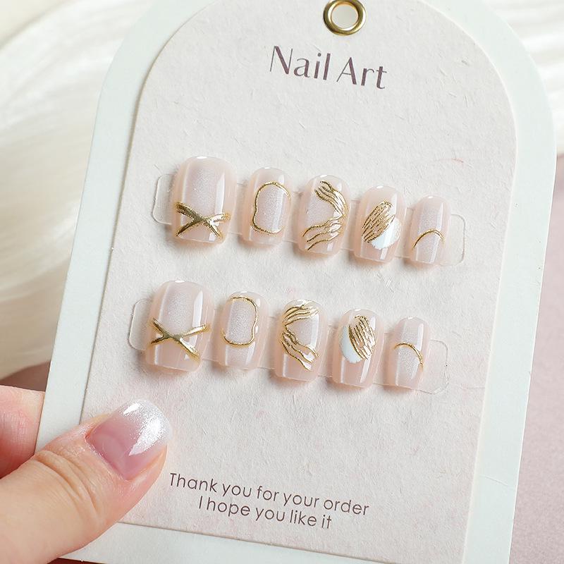 30 шт. коротких накладных ногтей «Кошачий глаз» - Универсальные, высококачественные наклейки для дизайна ногтей