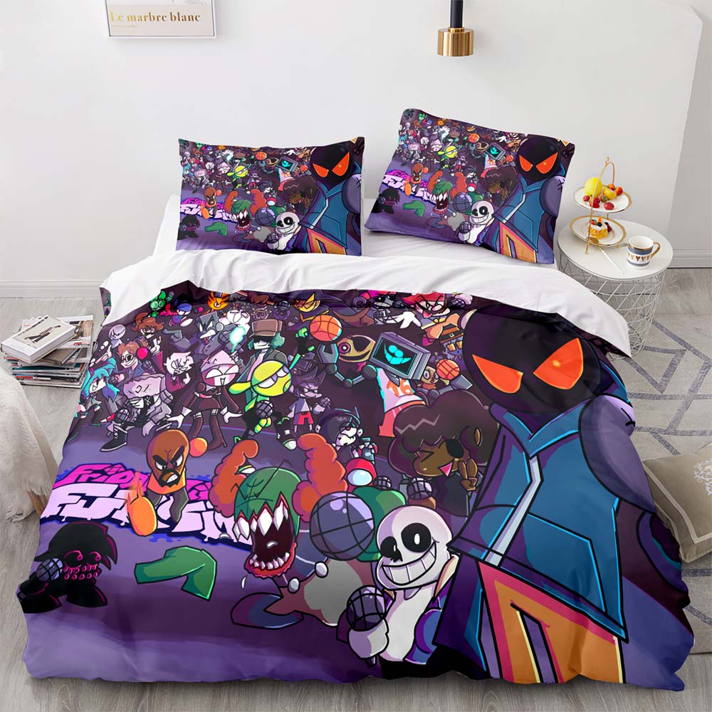 3D Print Anime Friday Night Funkin Bedding Set Single Twin Full Queen King Size Kawaii Bed Set Adult Kid Bedroom Duvetcover Sets
