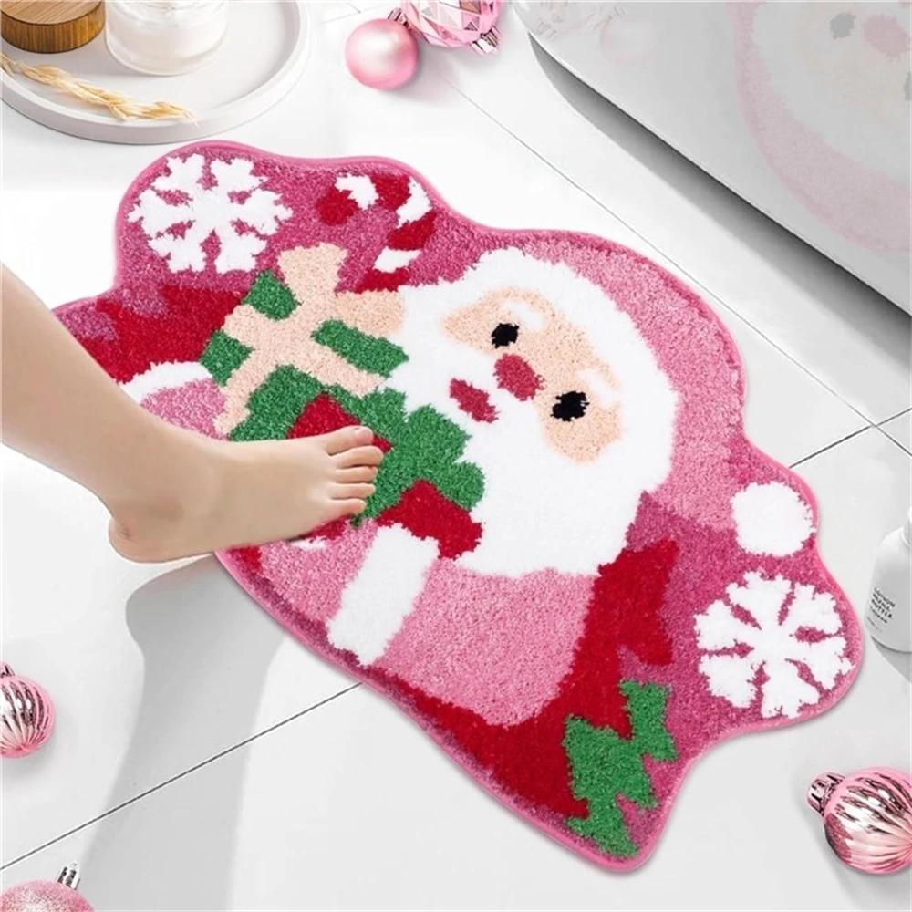 Home Decoration Imitation Cashmere Floor Mat Thickened Absorbent Foot Mat Entrance Bedside Blanket Plush Christmas Tree Carpet