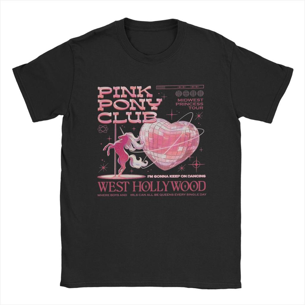 Men's T-Shirt Chappell Roan Pink Pony Club Awesome Pure Cotton Tee Shirt Short Sleeve T Shirts Crewneck Clothes Birthday Present