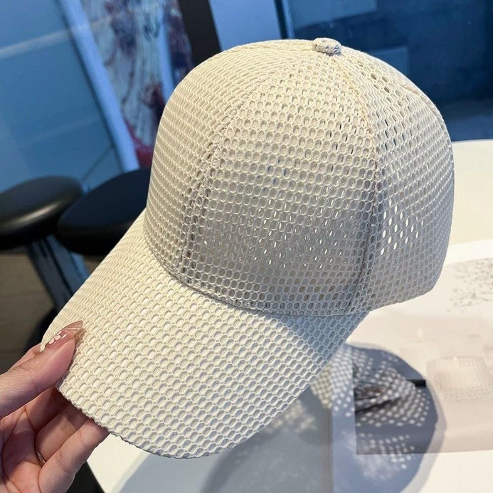 Casual Wide Brim Mesh Baseball Cap Adjustable Breathable Peaked Cap Quick-drying Trucker Cap Unisex