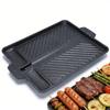 Portable Baking Tray Barbecue Plate Rectangular Grill Pan Vegetables Seafood Baking Pan for Indoor Outdoor BBQ Camping Picnics