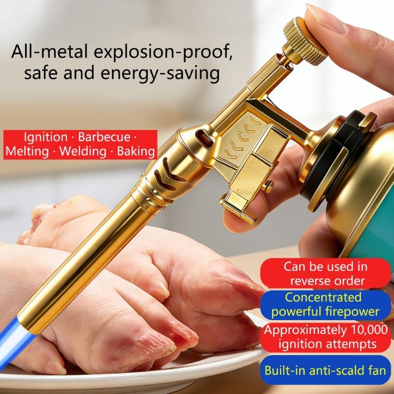 Cartridge Gas Torch with Electronic Ignition and Adjustable Flame Control Up To 1300°C Featuring Fast Change Canister Interfaces and Heat Resistant