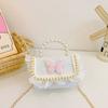 Lace Cute Stylish Childrens Bag Beautiful Butterfly Pearl Handbag For Toddler Girls