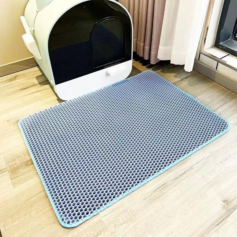 Extra Large EVA Double Layer Cat Litter Mat - Anti-Tracking and Sand Trapping Pet Mat