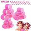 30PCS Heatless Hair Curlers Rollers with Clips Self Grip Hair Roller Set Women Hairdressing Curler Curl Salon Hair Styling Tools