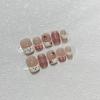 Summer Sweetheart Handmade Full Cover False Nails Kawaii Cartoon Cat Flower Cat Eye Short Square Reusable Fake Nail Stickers