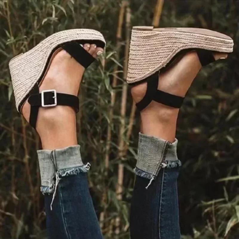 Fashion Women Leisure Wedges Heeled Wedge Heel Serpentine Sandals  Summer New Sandals Party Platform High Heels Shoes Sandalias Mujer