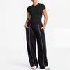 DFYN Wide-Leg Sweatsuit: Loose Sweatpants & Short-Sleeve Top for Yoga and Casual Wear