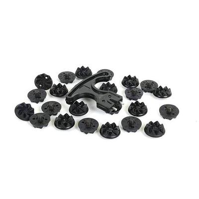 KNK Universal Rubber Cricket Spikes (24pcs)-Compatible with All Leading Brands – Durable & Anti-Slip for Maximum Grip Black
