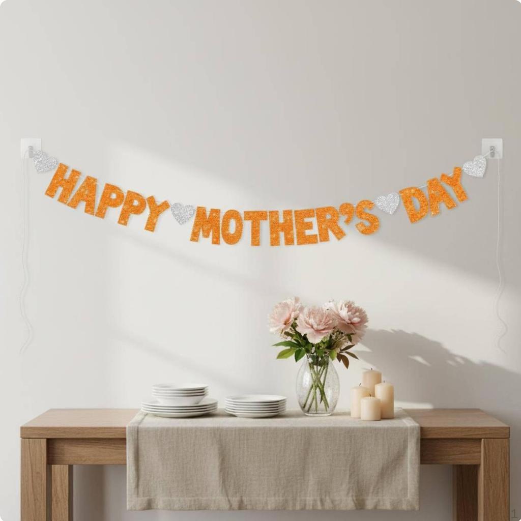 Joyful Mother's Day Banner Easy to Hang Holiday Decoration Photo Backdrop