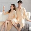 Couple Nightgown Women'S Pajamas Spring And Autumn Cotton Long-Sleeved Bathrobes Men'S Autumn Cotton Simple Dressing Gown Yukata Loungewear