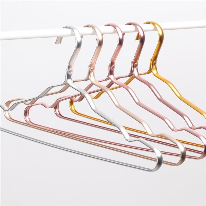 10 Pcs Aluminum Alloy Clothing Hanger ,Durable Anti Deformation Metal Closet Storage Rack Hangers,Wardrobe Space Saver Hanging Supplies Organizer