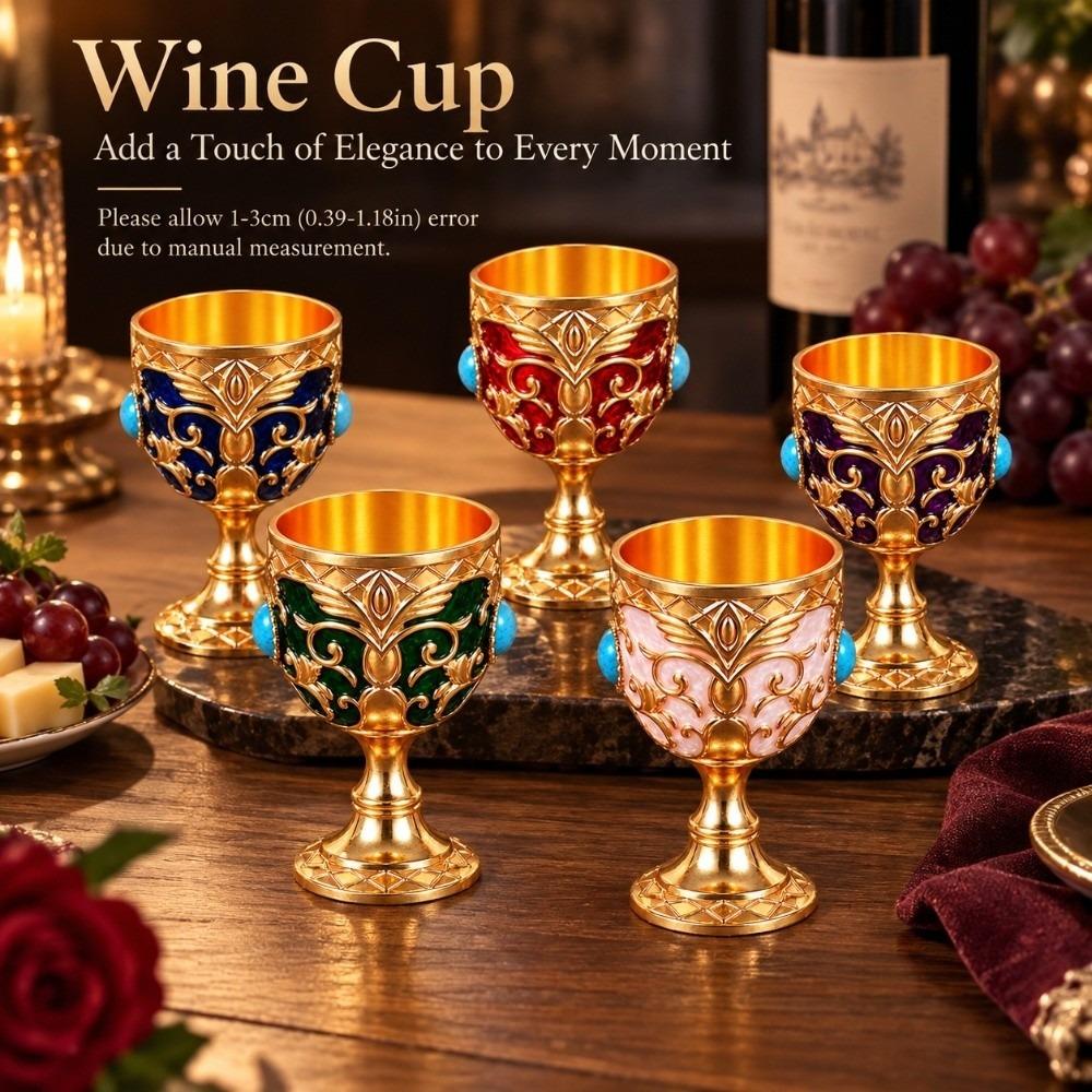 1pc Hand Engraved Metal Chalice Goblet Anti-break Medieval Goblet  Bars Restaurants Home Decor