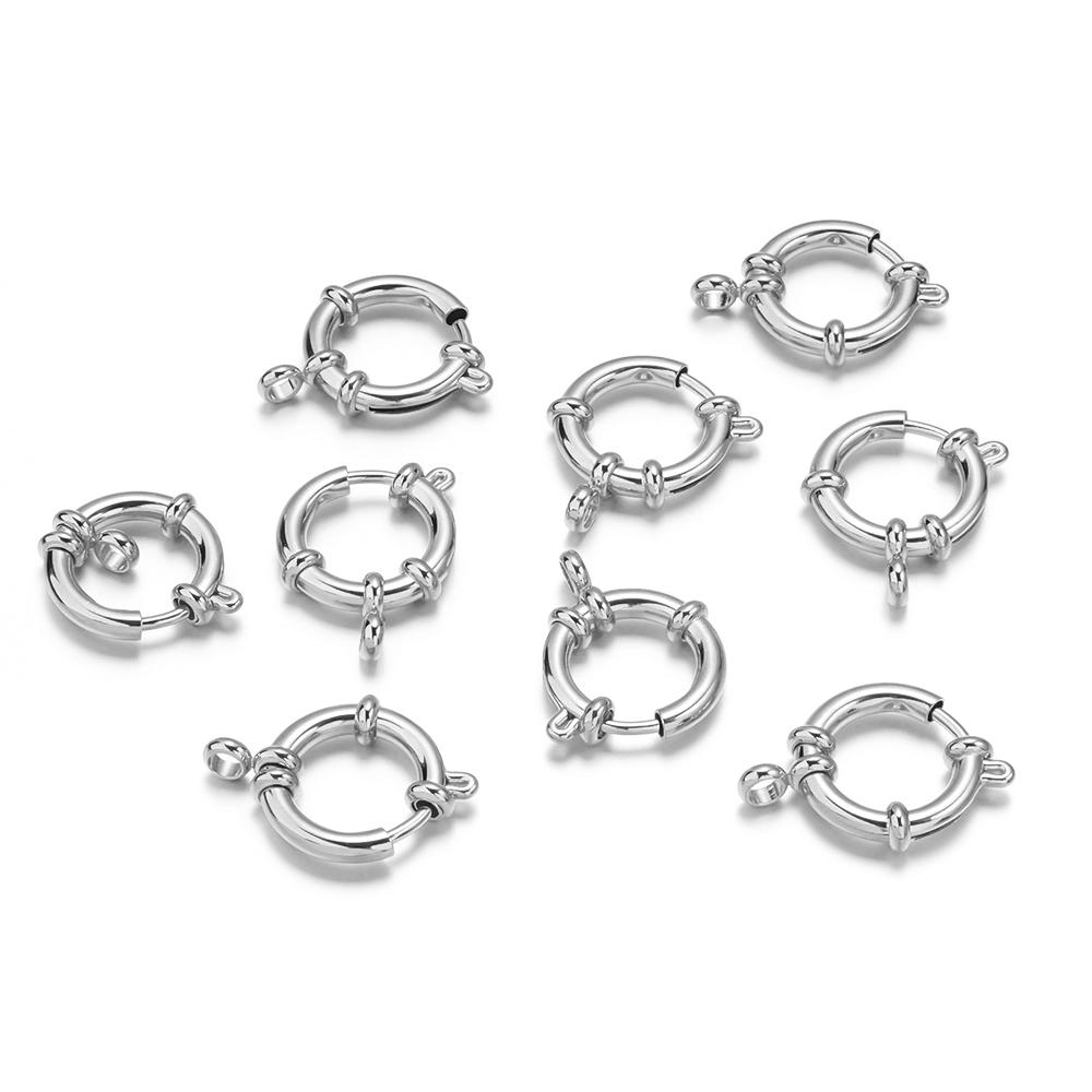 2pcs/lot Stainless Steel Round Claw Shape Spring Clasps Hooks for Bracelet Necklace Clasp Jewelry Making Connectors Supplies