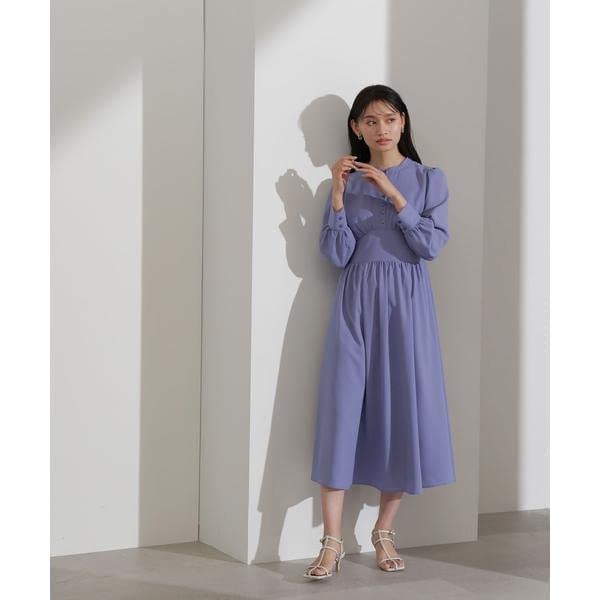 Beauty Casual Wide Waist Yoke Navy [Natural Basics] Dress, Dress, Women's,