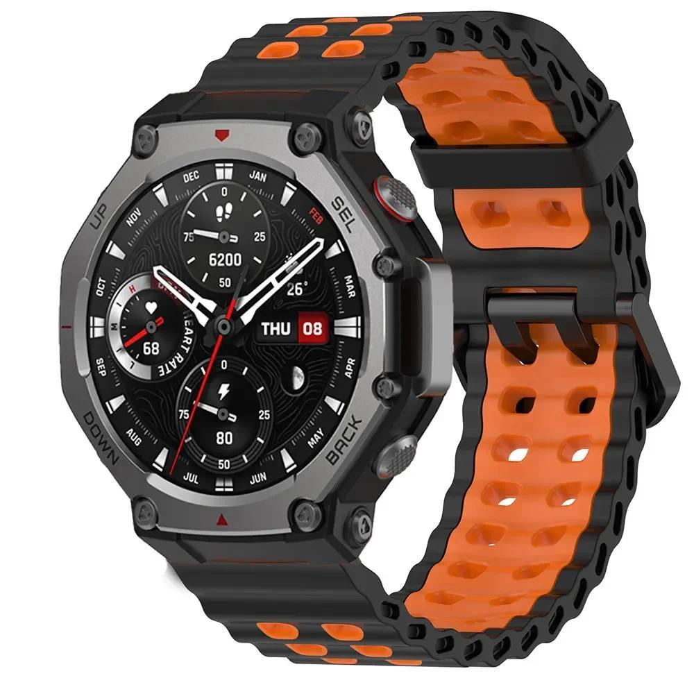 Breathable Silicone Band For Huami Amazfit T-Rex 3 2 1 T-Rex 3Pro 44mm 48mm T-Rex Ultra Colorful Strap Sport Watchband Belt