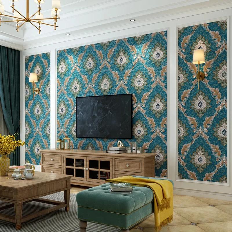 European Style Wallpaper Thickened Deer Skin Velvet Bedroom Living Room 3D Non-woven Fabric Wallpaper Home Decor Papel De Parede
