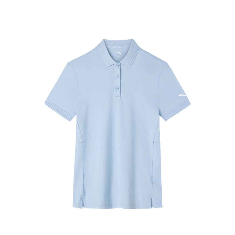 

Anta Супер однотонная удобная рубашка-поло в стиле ретро с коротким рукавом, женские топы, пыльно-голубой 162438144U-5 S