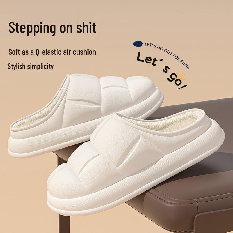 Уличные зимние хлопковые тапочки на толстой подошве с закрытой пяткой и нескользящей плоской подошвой 36-37 980₽