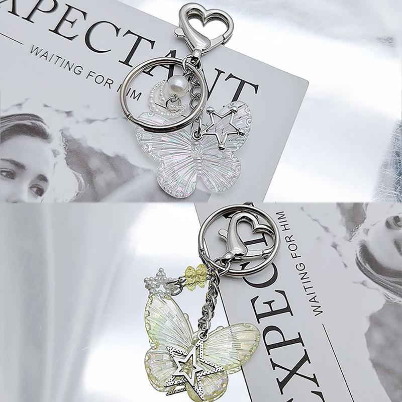 

Милый брелок-бабочка со звездами Y2K, акриловый брелок для ключей для девочек, сумка, подвеска, украшения для рюкзака, подарки