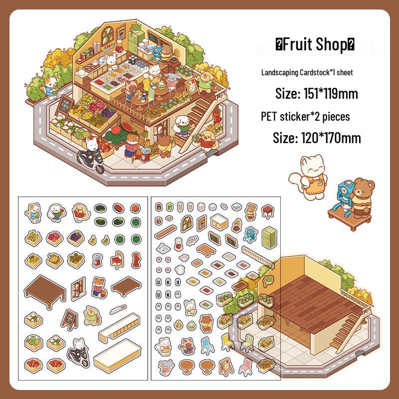 Infeel.Me 2.5D Scenery Stickers - 6th Edition Student Miniature Decoration Stickers