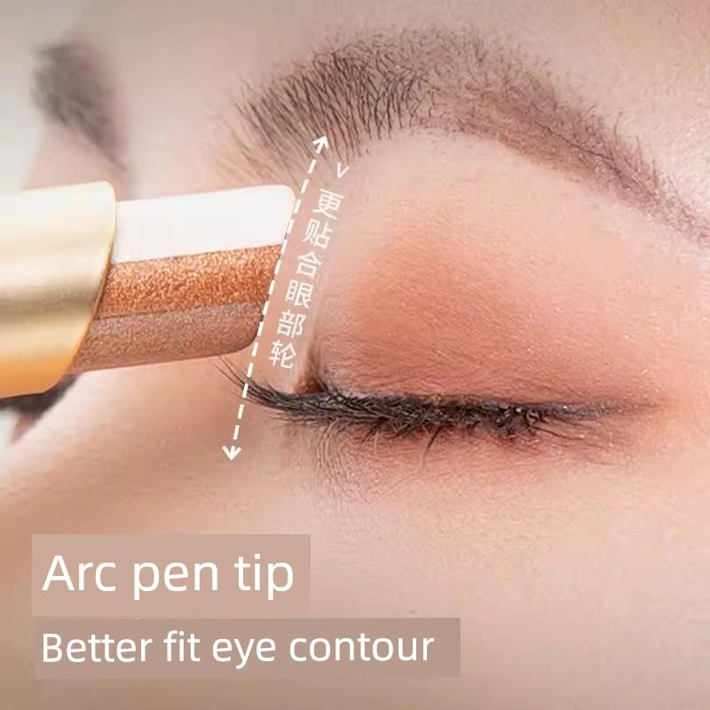 Official Genuine Goods Lazy Three-Color Eyeshadow Stick Gradient Non-Flying Powder Lying Silkworm Pen Highlight Waterproof Non-Makeup Suitable for